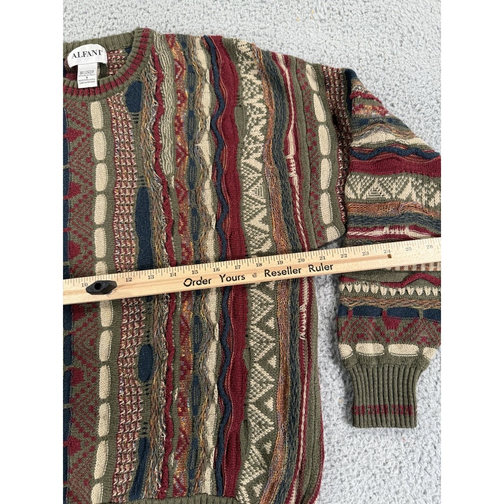 Vintage 80s 90s 3D Thick Texture Cable Abstract Grunge Hip Hop Sweater Small - Picture 11 of 13